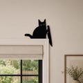 Black Cat Decor | Halloween Decor | Halloween Wall Decor | Cat Door Corner | Funny Halloween Decor | Cat Lover Gift | Door Frame Cat