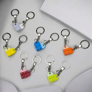 Heart Keychain– Block Style Couple Keychains for Boyfriend Girlfriend ...