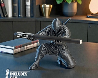 Pencil Holder - Ninja Pen Holder for Desk - Home Desk tools Organizer - Office Desk Accessories - Gift for Him - Unique Workspace Organizer
