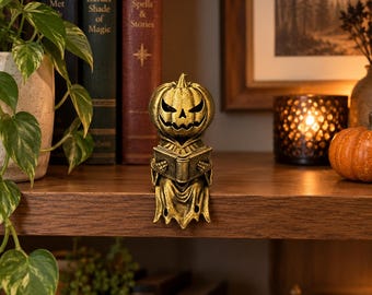 Halloween Decor, Pumpkin Shelf Sitter, Spooky Home Decor, Fall Decor, Halloween Gift, Book lover decor