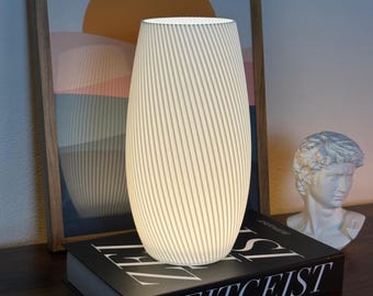 Modern Minimalist Table Lamp – 3D Printed Ambient Light for Bedroom, Living Room or Office – Contemporary Home Decor & Unique Gift Idea