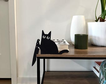 Black Cat Decor | Halloween Decor | Halloween Wall Decor | Cat Door Corner | Funny Halloween Decor | Cat Lover Gift | Door Frame Cat