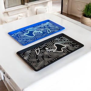 Topographisches Tablett für Schlüssel, Geldbörse & Accessoires, minimalistisches Top-Design, stilvoller Schreibtisch-Organizer, Eingangsbereich