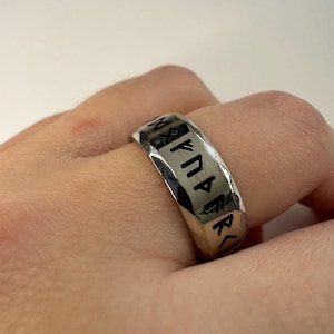 Silver Ring with Ancient Runes