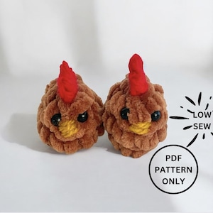 Plush Amigurumi Chicken Crochet Toy Pattern PDF, Stuffed Plush Easy Cute Chicken Amigurumi crochet Animal Toy pattern