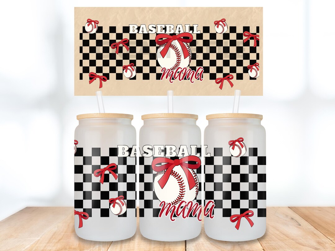 Baseball Mama Libbey Glass Can Png, Sport Mom 16 Oz Tumbler Wrap Design ...