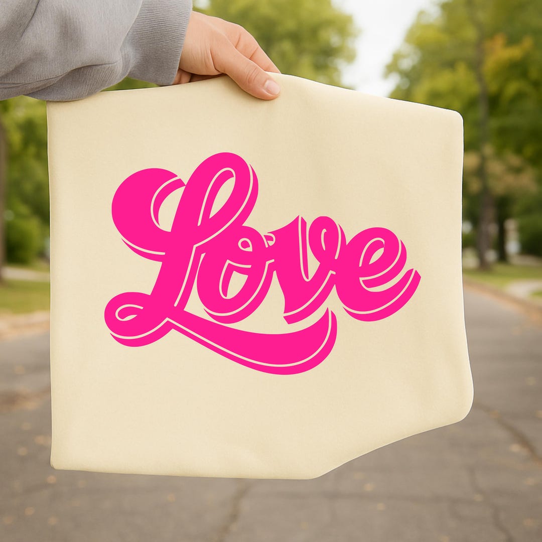 Love Script PNG, Hot Pink Love PNG for Shirts, Valentine’s Day ...