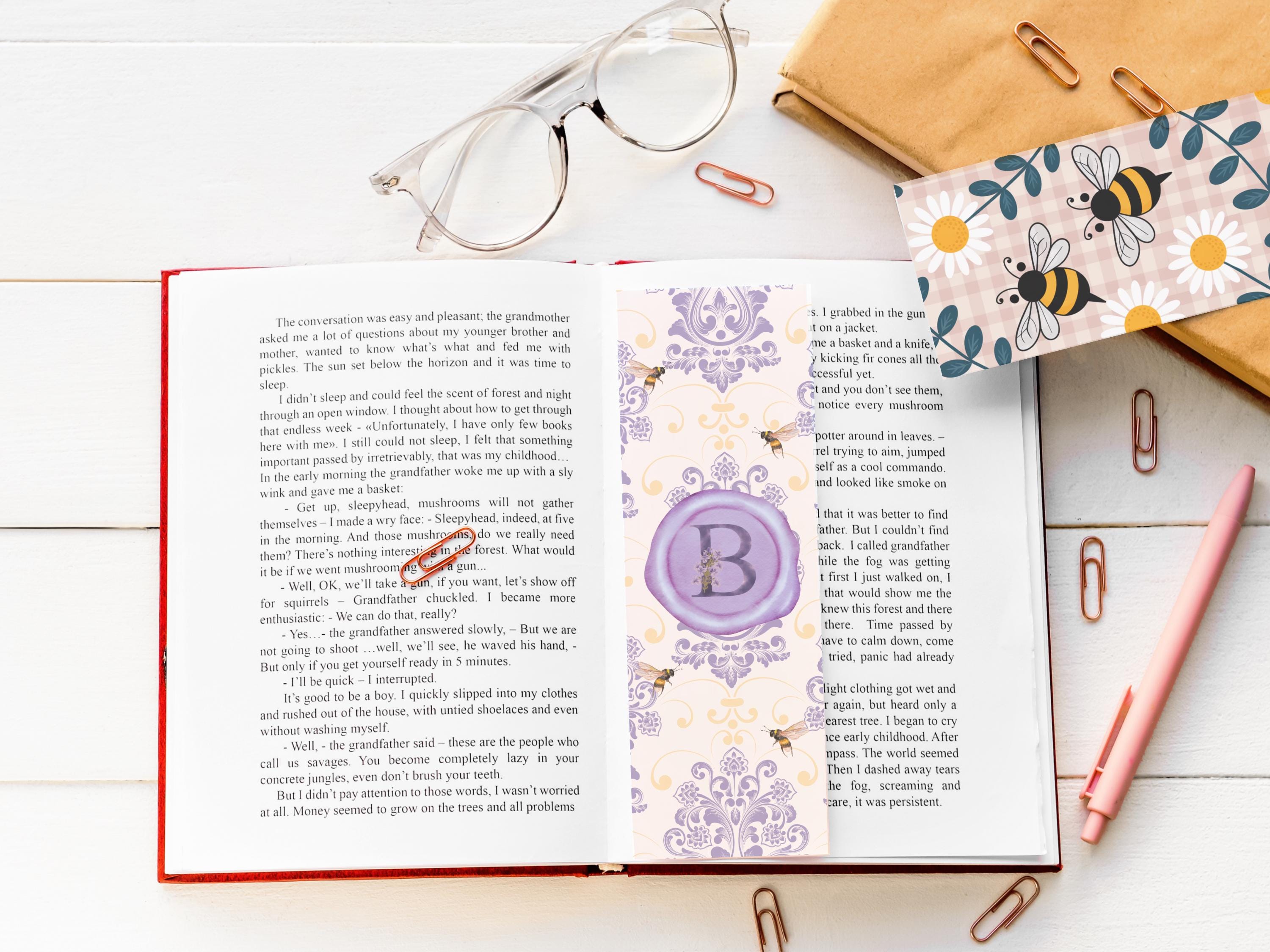 Bee Bookmark Printable Set, Floral Spring Bookmarks Bundle, Cute ...