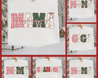 メリーママバンドル5 PNG、クリスマスファミリーシャツデザインバンドル、おばあちゃんのホリデーTシャツデザイン、ナナ、ジジ、ミミのホリデーデザイン