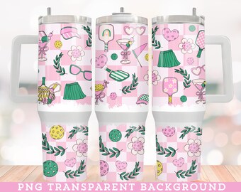 Pickleball Coquette wrap png, Cute Summer Coquette 40oz tumbler wrap sublimation, Coquette Sports PNG Bundle Quencher sublimation