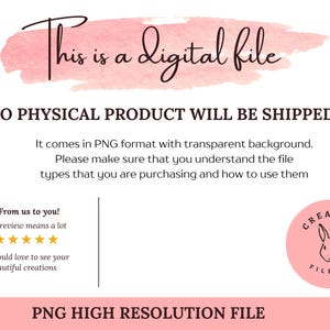 Może przedstawiać: Ogłoszenie pliku cyfrowego z tekstem "This is a digital file". Obraz zawiera r&oacute;żowe akwarelowe tło i tekst informujący, że żaden fizyczny produkt nie zostanie wysłany. Jest w formacie PNG. Obraz zawiera r&oacute;wnież logo i tekst "PNG HIGH RESOLUTION FILE."