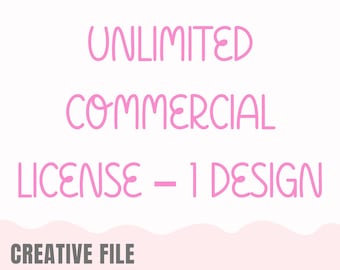 Unlimited Commercial License for 1 Design, Digital & Physical Product License, Extended Commercial Use, Lifetime License