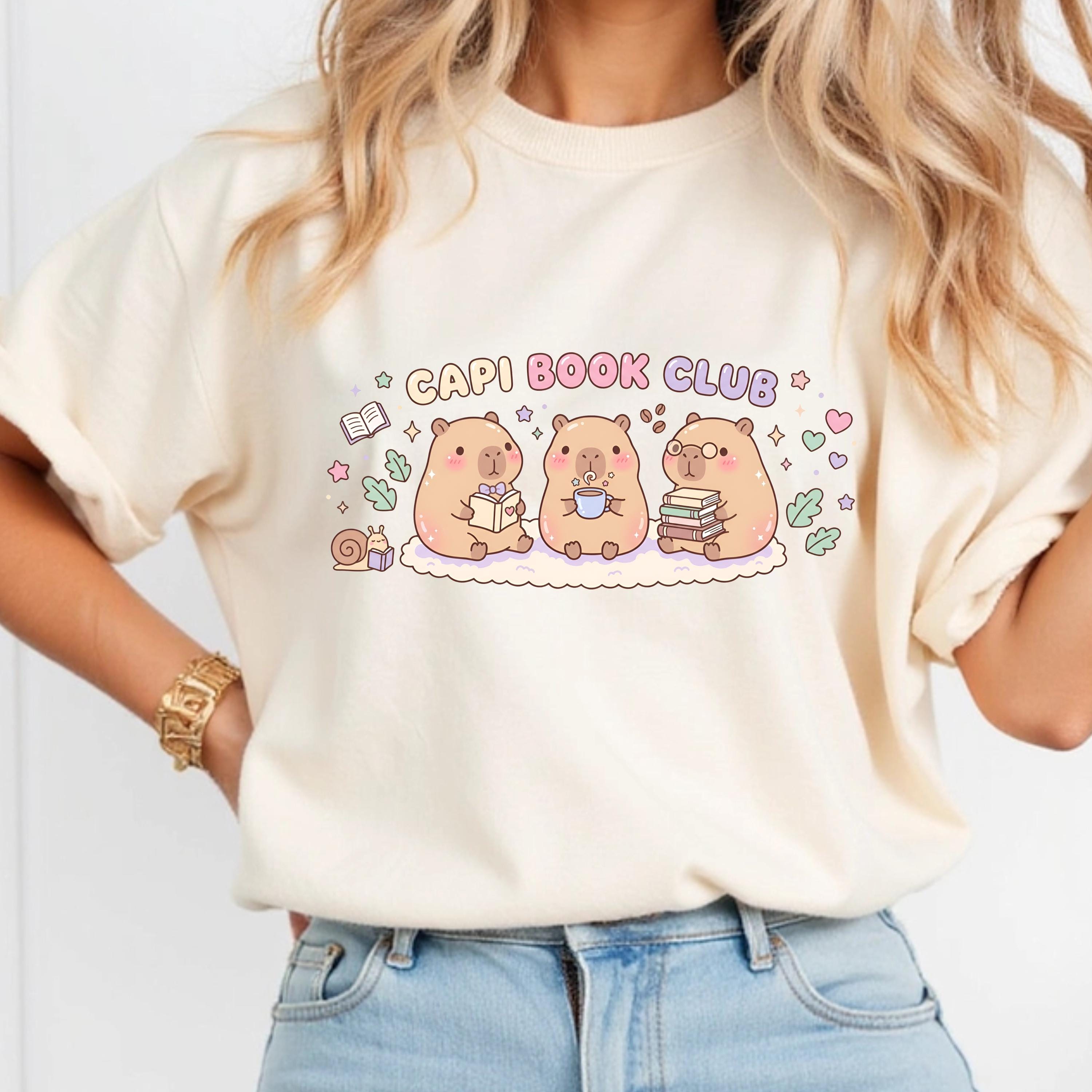 Capi Book Club PNG, Cute Capybara Reading PNG, Capybara Book Lover ...