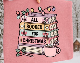 クリスマス用に予約済みのシャツ PNG、ホリデーブックラバー昇華デザイン、かわいいクリスマスTシャツ PNG