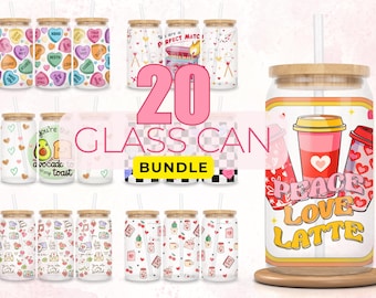 Coquette Love 25 Bundle Libbey glass can png, Heart & Bows Bundle 16oz tumbler wrap design uv dtf, Cute png wrap template design