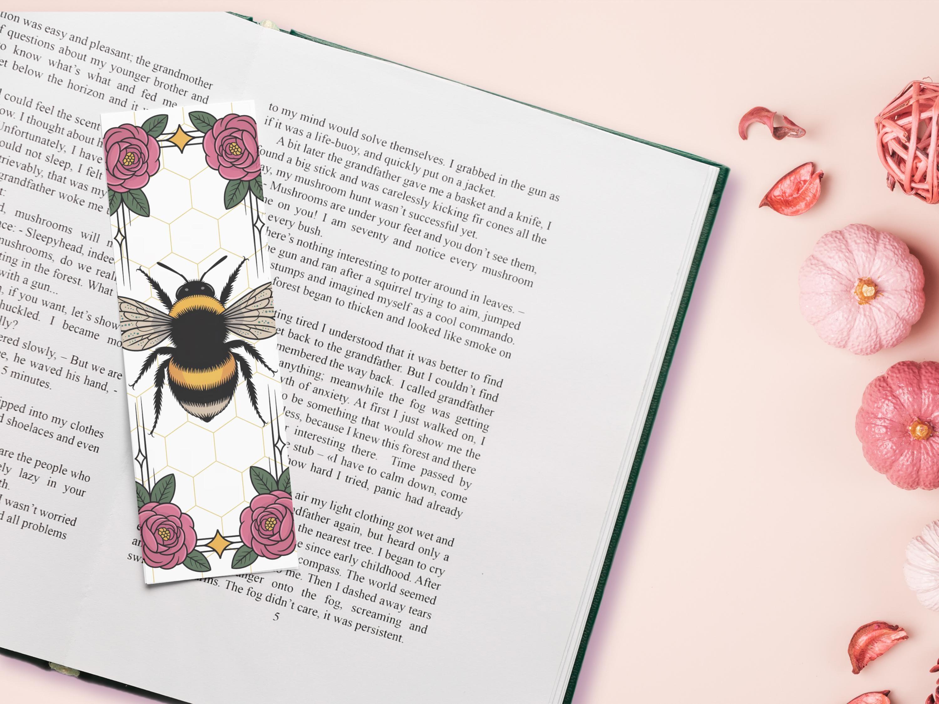 Bee Bookmark Printable Set, Floral Spring Bookmarks Bundle, Cute ...