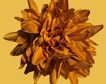 Orange flower pin mum flower brooch MAGNETIC HOLD Pinless Posie