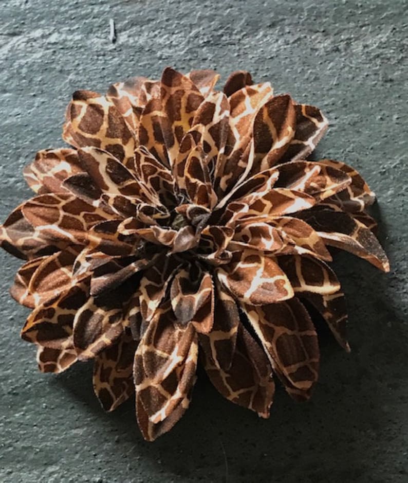 Flower Pin Snake Print Hold Pinless Posies Brooch Etsy