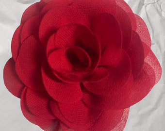 Magnetic Hold Flower pin Flower brooch small Red Chiffon rose Pinlessposies