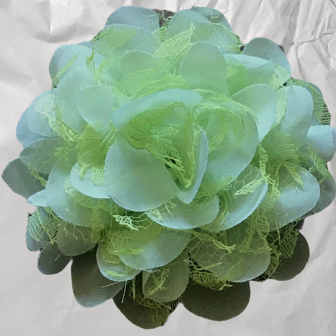 Flower Pin Hold Small Vintage Lime Green Cloth Fabric Flower Flower Brooch Pinless