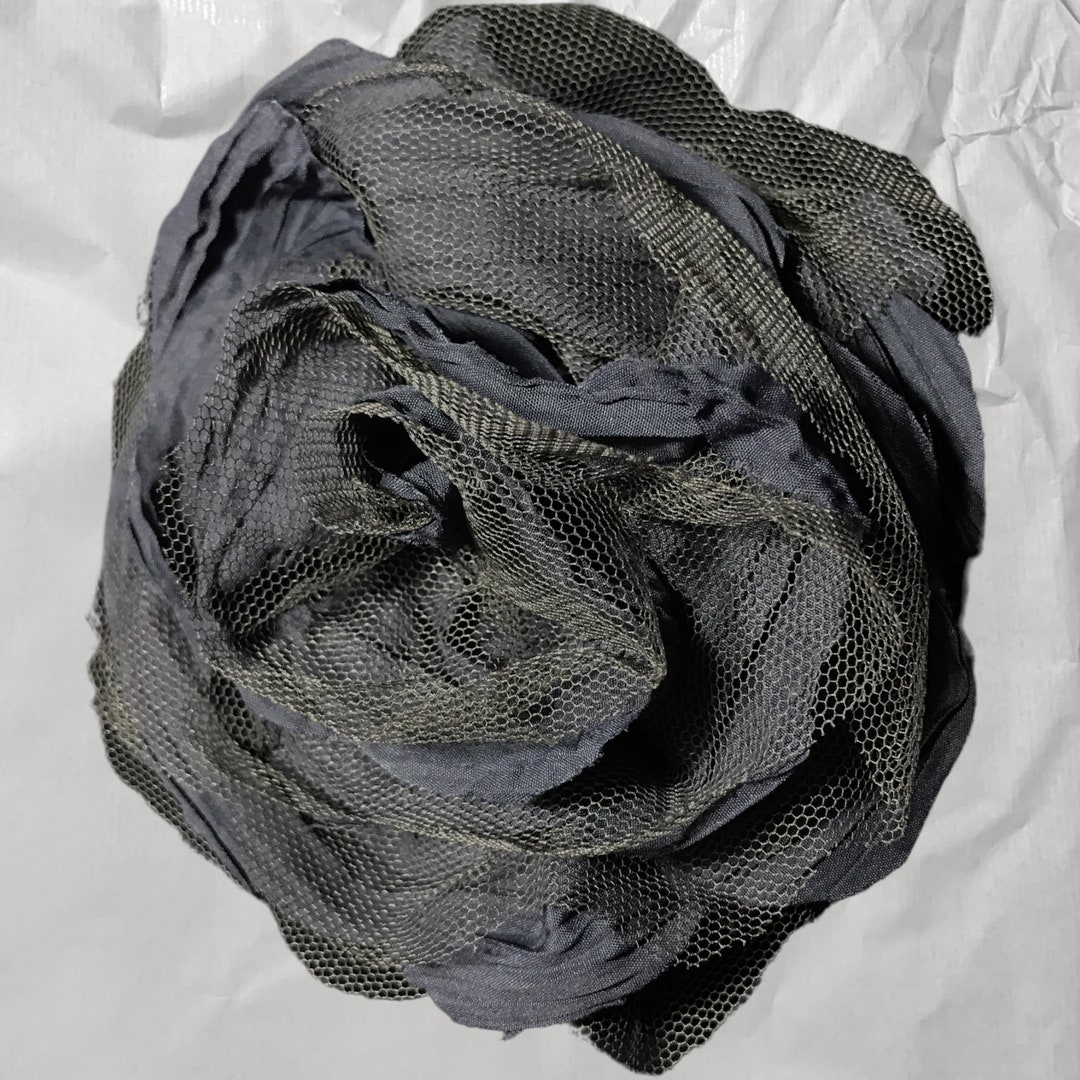 Hold Fabric Flower Pin Fabric Flower Brooch Gray Rolled Fabric Pinless Posies Etsy