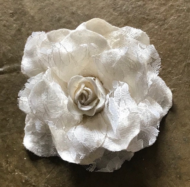 fabric flower brooch pin