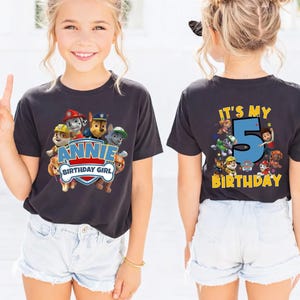 Patrol Birthday Boy/Girl Shirt, Custom Family Patrol Shirt, Family Matching Birthday Shirt, Personalized Birthday Shirt, Paw Birthday Party image 6