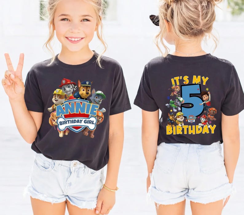 Patrol Birthday Boy/Girl Shirt, Custom Family Patrol Shirt, Family Matching Birthday Shirt, Personalized Birthday Shirt, Paw Birthday Party image 6