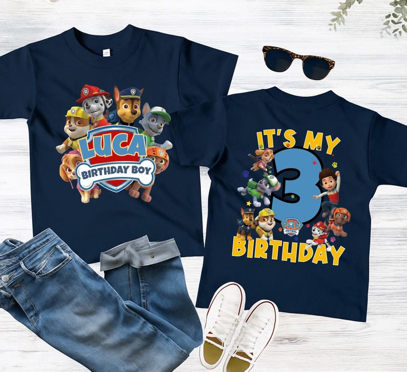 Patrol Birthday Boy/Girl Shirt, Custom Family Patrol Shirt, Family Matching Birthday Shirt, Personalized Birthday Shirt, Paw Birthday Party image 8