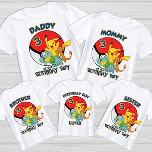 Birthday Boys, Poke-Family Matching Birthday Shirt, Pikachu Shirt, Toddler Birthday shirt, Custom Family Birthday Shirt, Gift for Kids