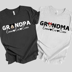 Custom Disney Grandma Kids Name Shirts, Custom Name Disney Family Matching Trip T-Shirt, Disney Grandpa Uncle Auntie Nana Papa Grammy Tee