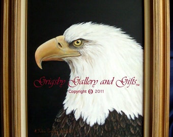 Eagle Portrait- "NOBLE WARRIOR" Original Acrylic 16 X 20 Framed, RedRobinArt, Grigsby Gallery and Gifts