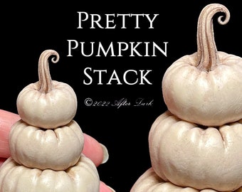 Luxury Fall Pumpkin Stack - Artisan fully Handmade Miniature in 12th scale. From After Dark miniatures