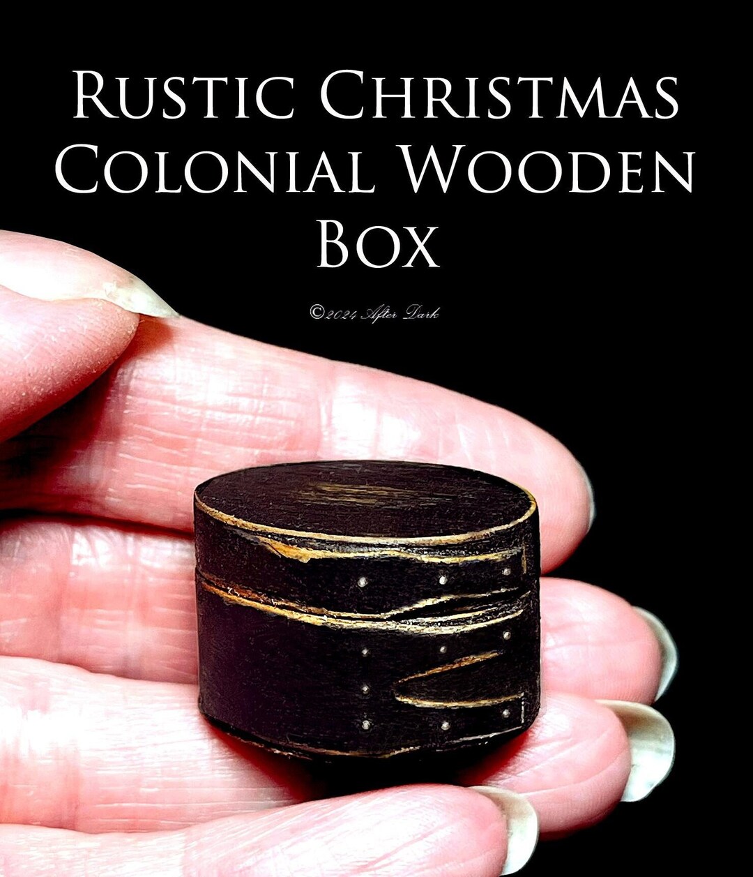 NEW Rustic Christmas Colonial Box After Dark Miniatures Artisan Fully ...