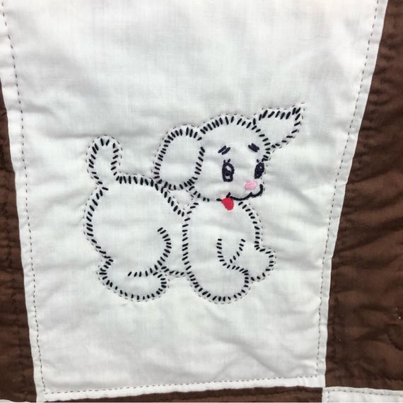ヴィンテージ刺繍入り動物キルト - Etsy 日本