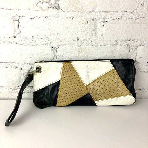 Y2K Hobo Patchwork Abstract Wristlet - image 1