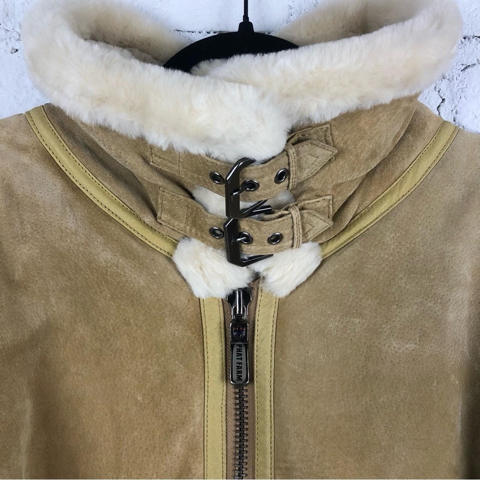 Vintage Phat Farm Leather Fur Jacket - Etsy