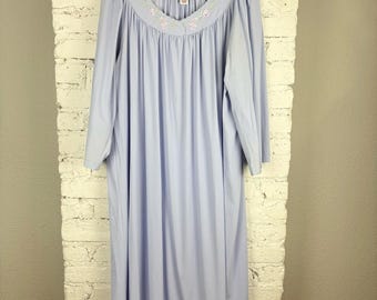 Romantyczna, fioletowa, kwiatowa koszula nocna Mumu w stylu vintage, 2X