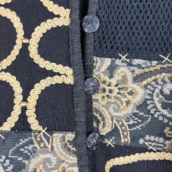 Vintage 90’s Sandy Starkman Patchwork Tapestry Ja… - image 4