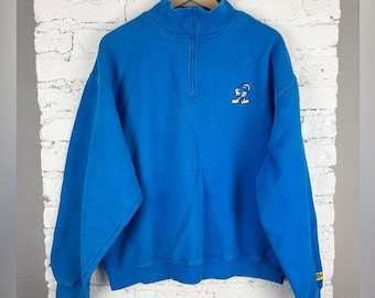 Vintage Planet Mars M&M sweater met 1/4 rits blauw XL