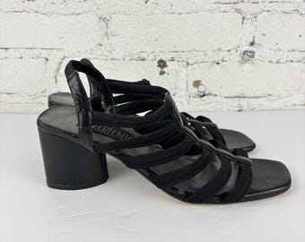 Vintage Y2K Divertente Schwarze Chunky Stretch Heels 8