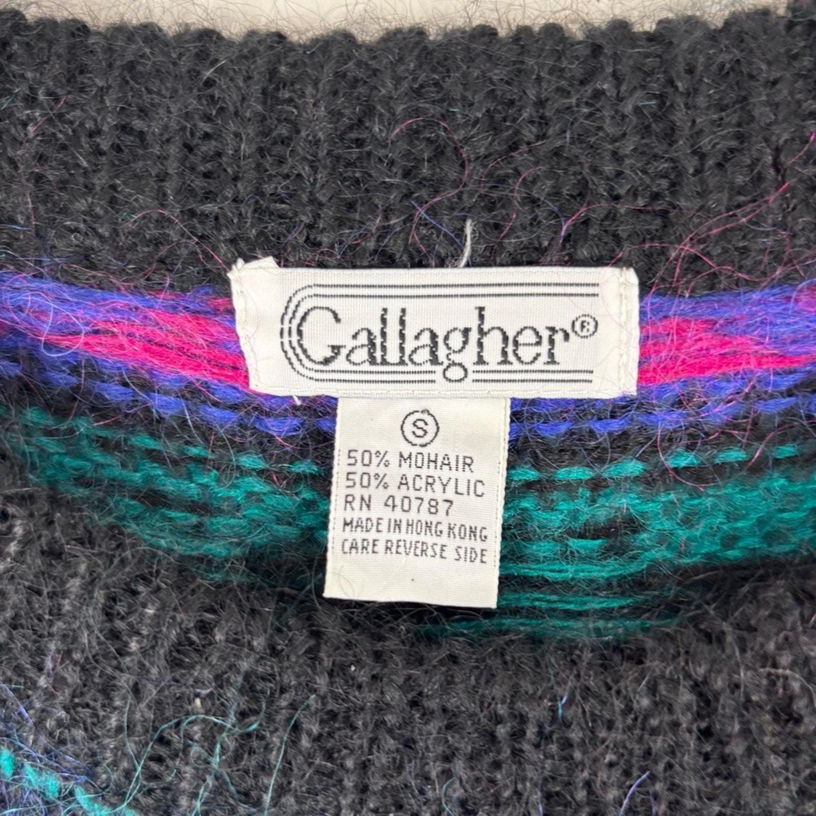 Vintage Gallagher Colorful Mohair Blend Sweater - Etsy