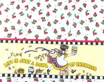 Vintage Mary Engelbreit Life’s A Bowl Of Cherries Fabric