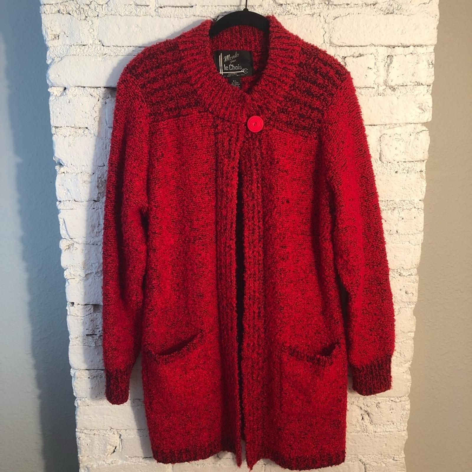 Cardigan Vintage épais Et Long Style Années 80 – Monto Par Le Chois Taille S
