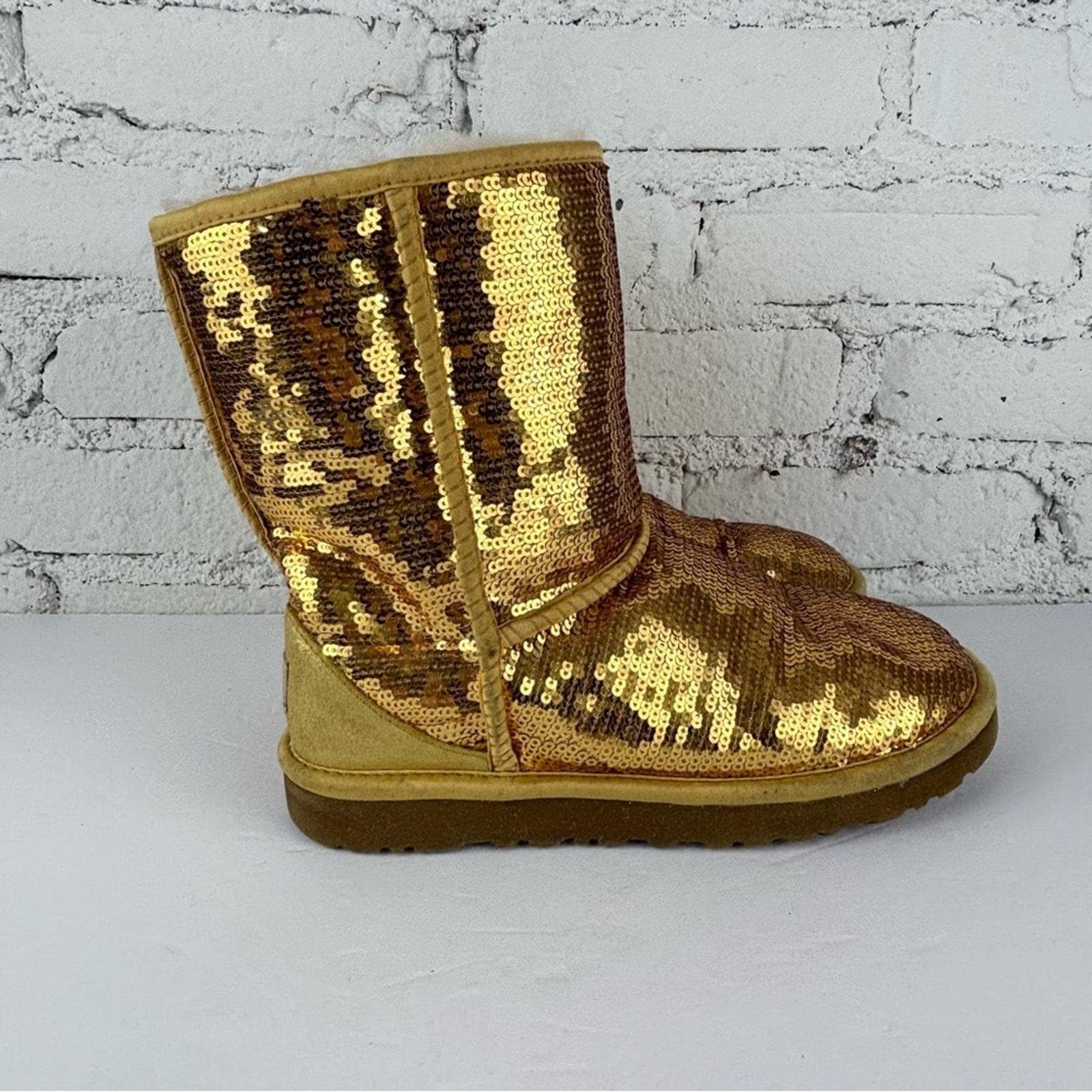Gold Sequin Ugg Boots UGG Classic Short Sparkle Sequin Boots
