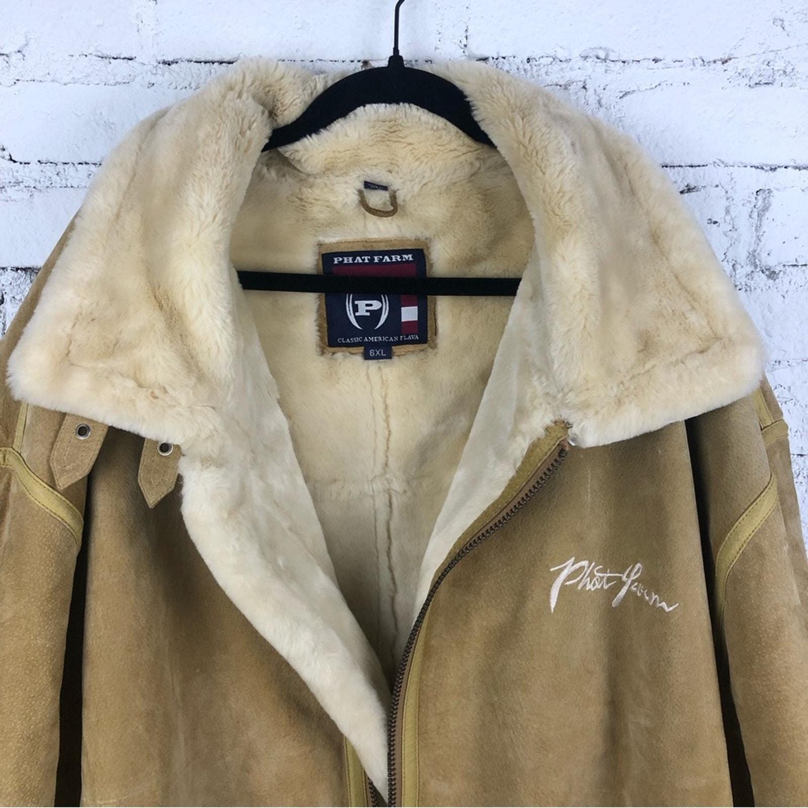 Vintage Phat Farm Leather Fur Jacket - Etsy