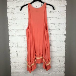 Free People Peach Ruffle Tank Tunic image 2