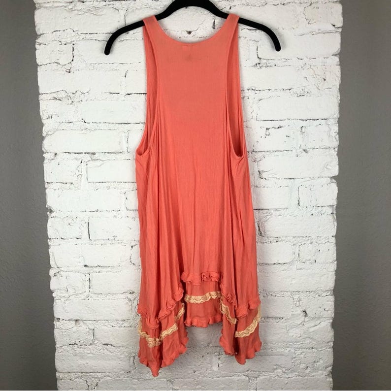 Free People Peach Ruffle Tank Tunic image 2