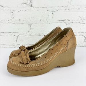 Vintage 90’s Y2K Bongo Faux Suede Wedge Platforms