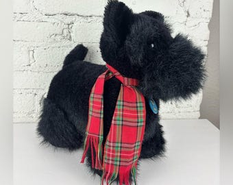 Peluche vintage de perro Scottie negro de Dakin de los años 80, 30 cm (12 pulgadas)